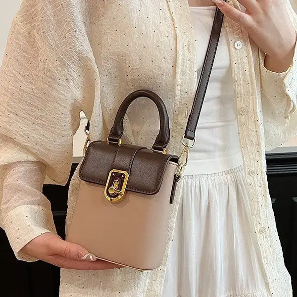Top Handle Compact Square Crossbody Bag