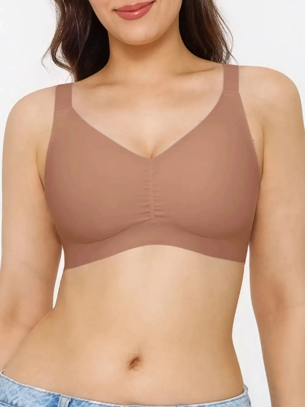 Seamless Wireless Ruched Comfort Bra