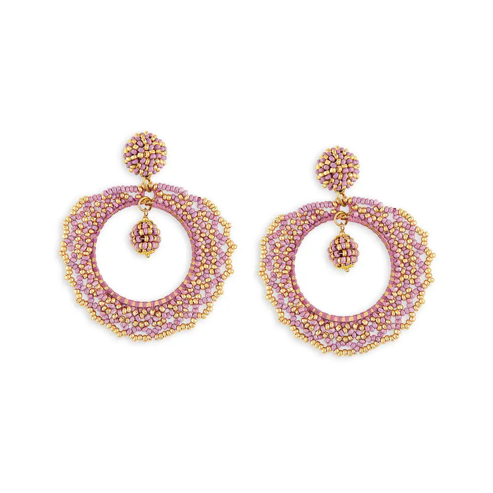 Linear Rustic Artful Beaded Earrings