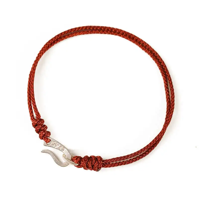 Sterling Silver Hook Design String Bracelet