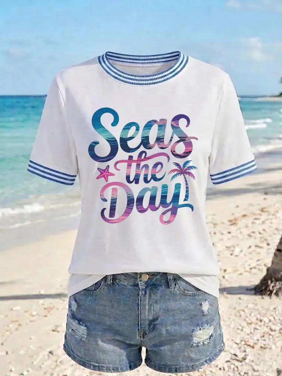 Women's Seas The Day Printed T-shirt