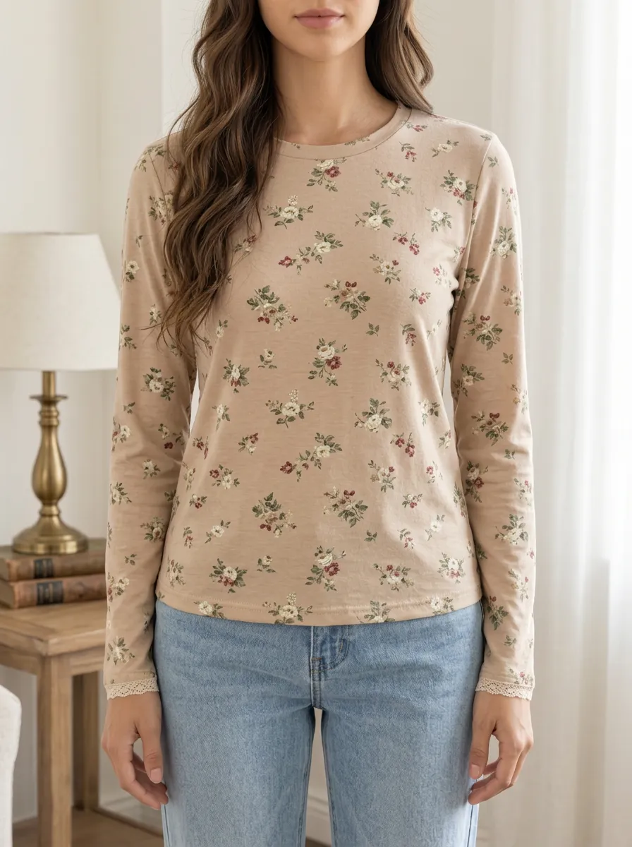 Women's Soft Everyday Modern Sweet Long Sleeve T-Shirt