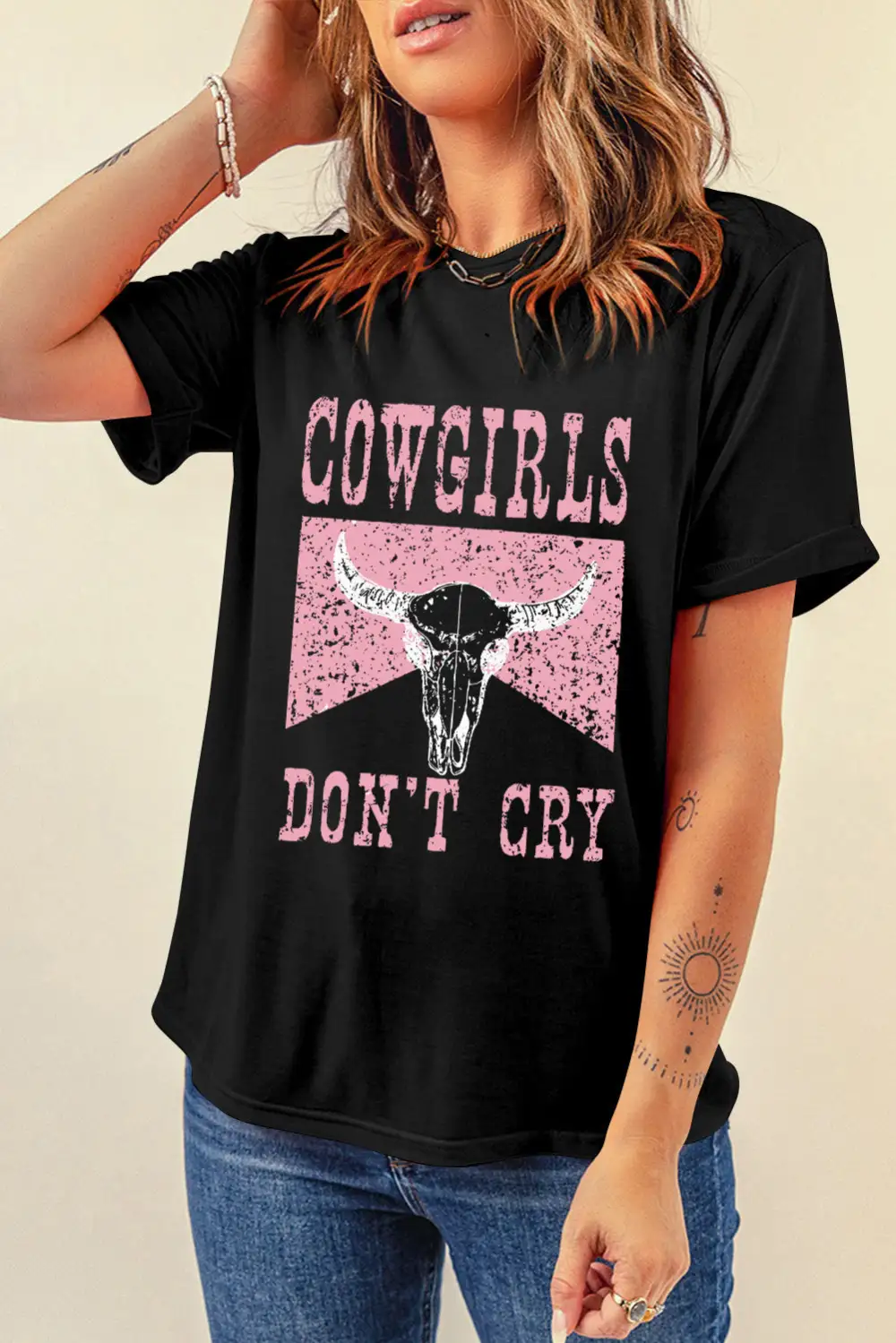 Black Cowgirl Dont Cry Steer