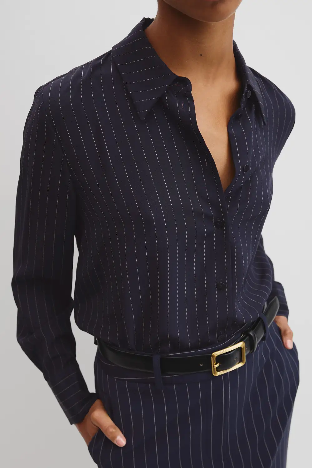 Women's Striped Silk Shirt