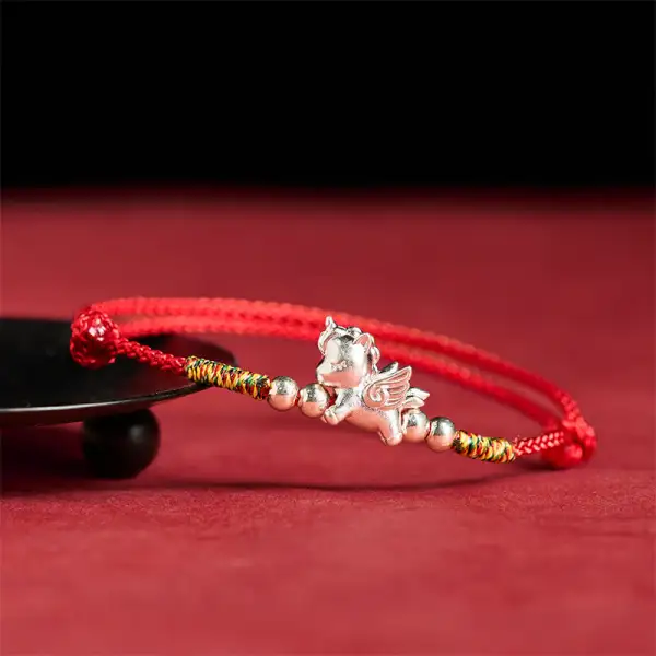 Cord Sterling Silver Horse String Bracelet