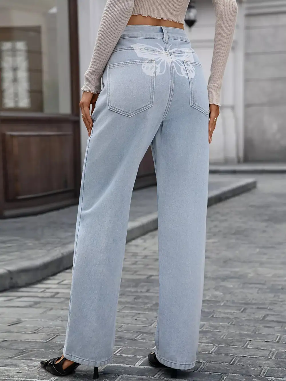 High-Waisted Wide Leg Jeans