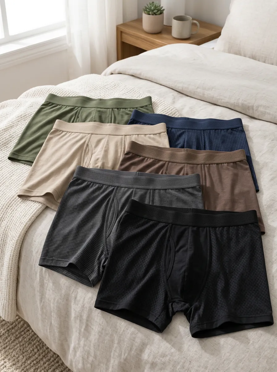 Men's Everyday Basics Textured Patterned Boxer Briefs Set