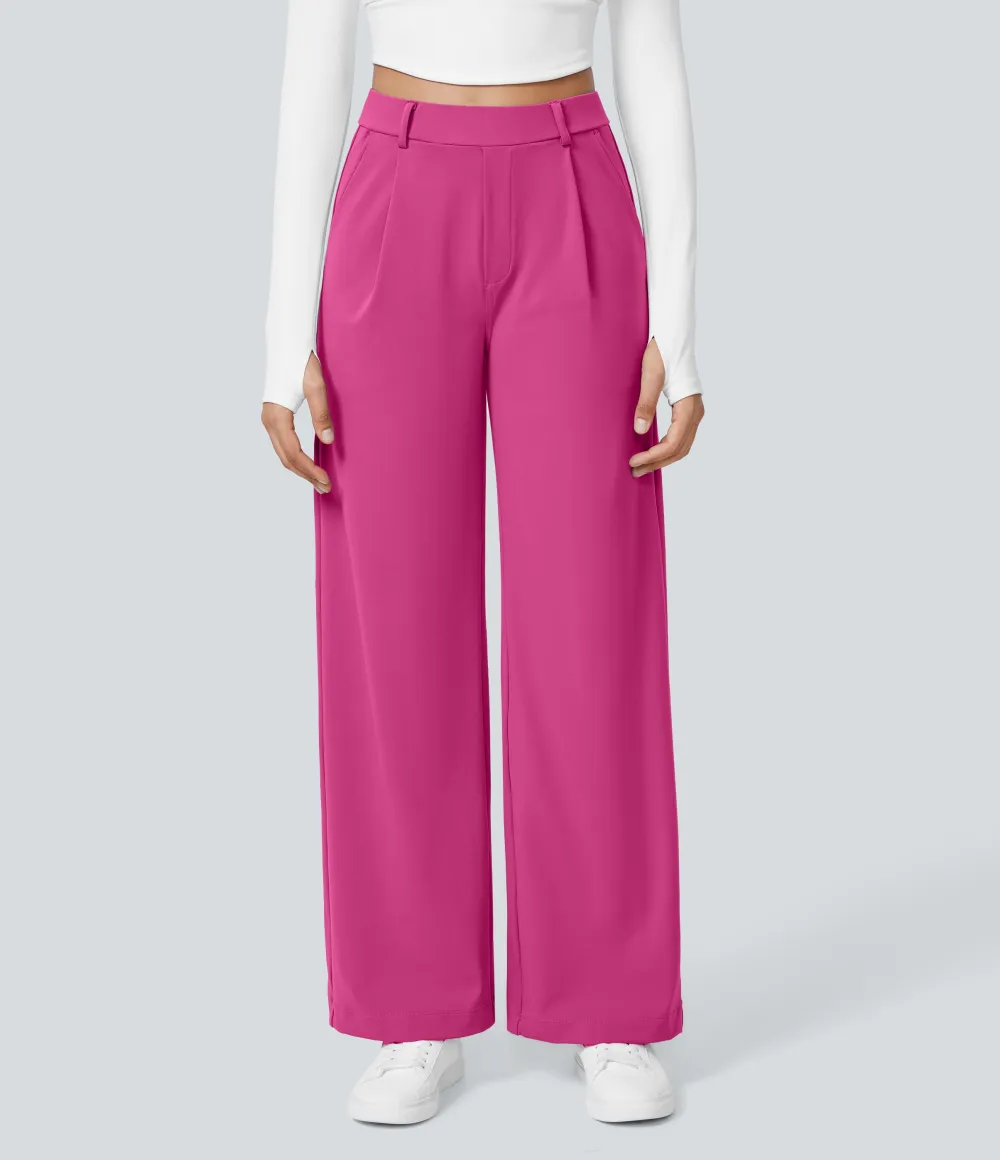 2026🔥  High Waisted Pocket Straight Leg Work Pants