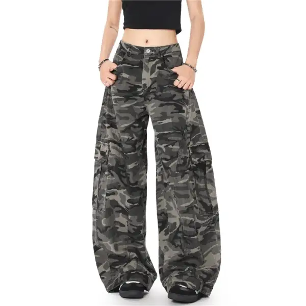 Women's Wide Leg Camouflage Cargo Pants