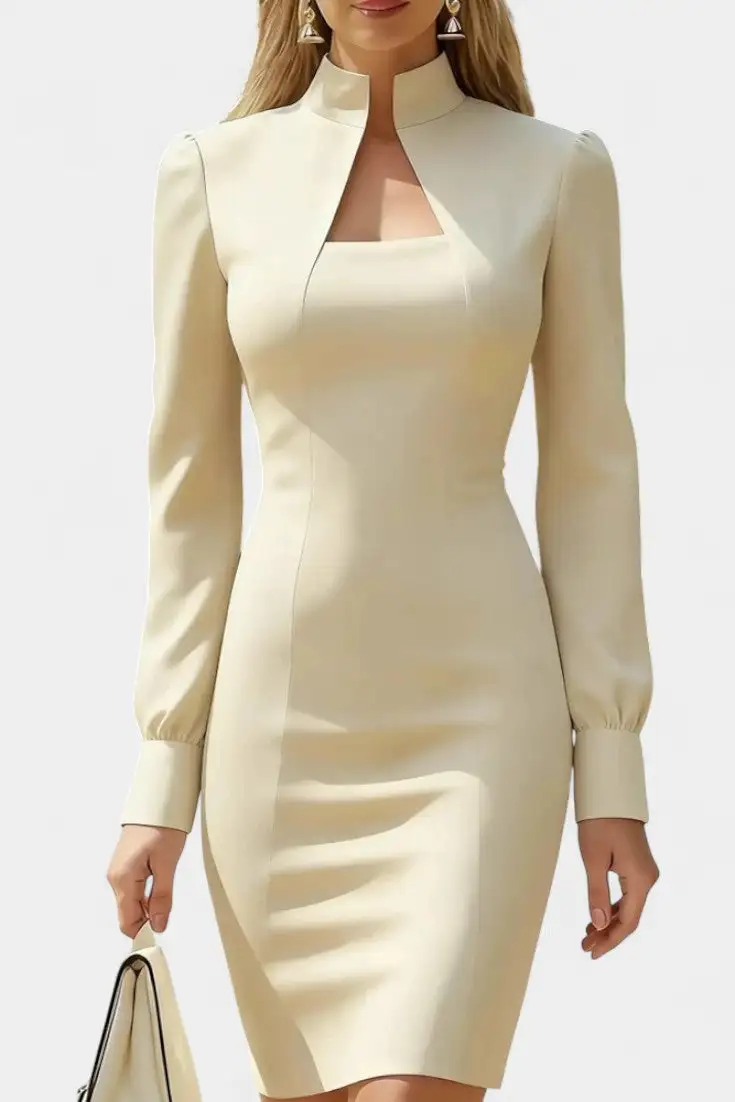High-Neck Mini Dress