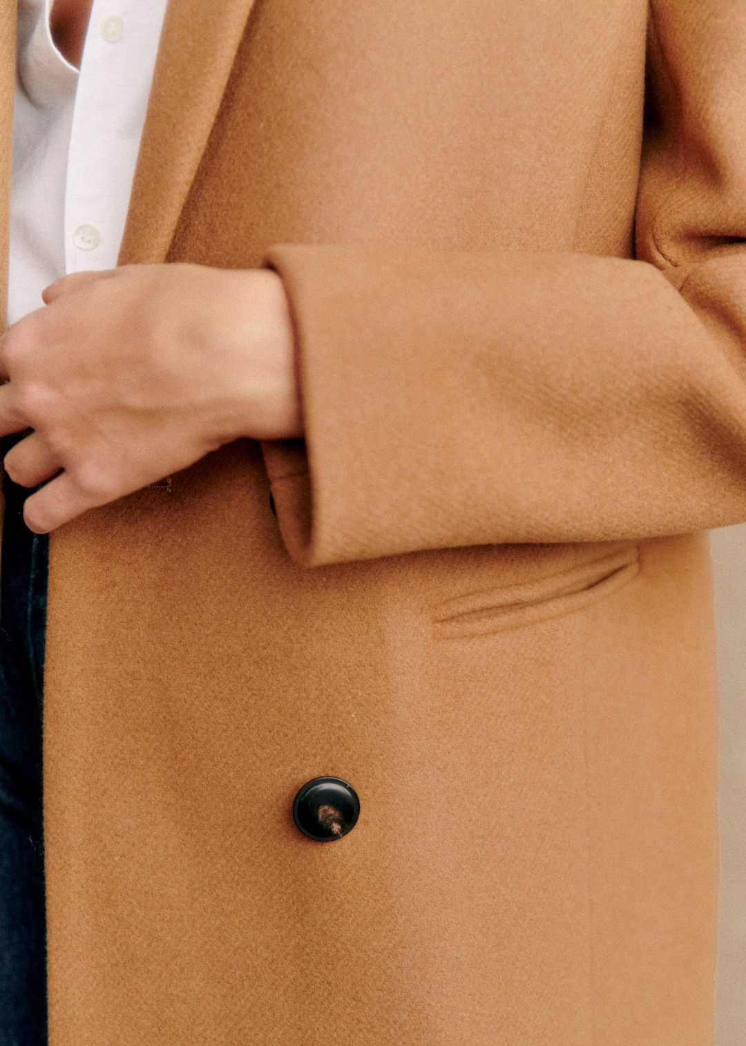 Mid-Length Solid Color Coat