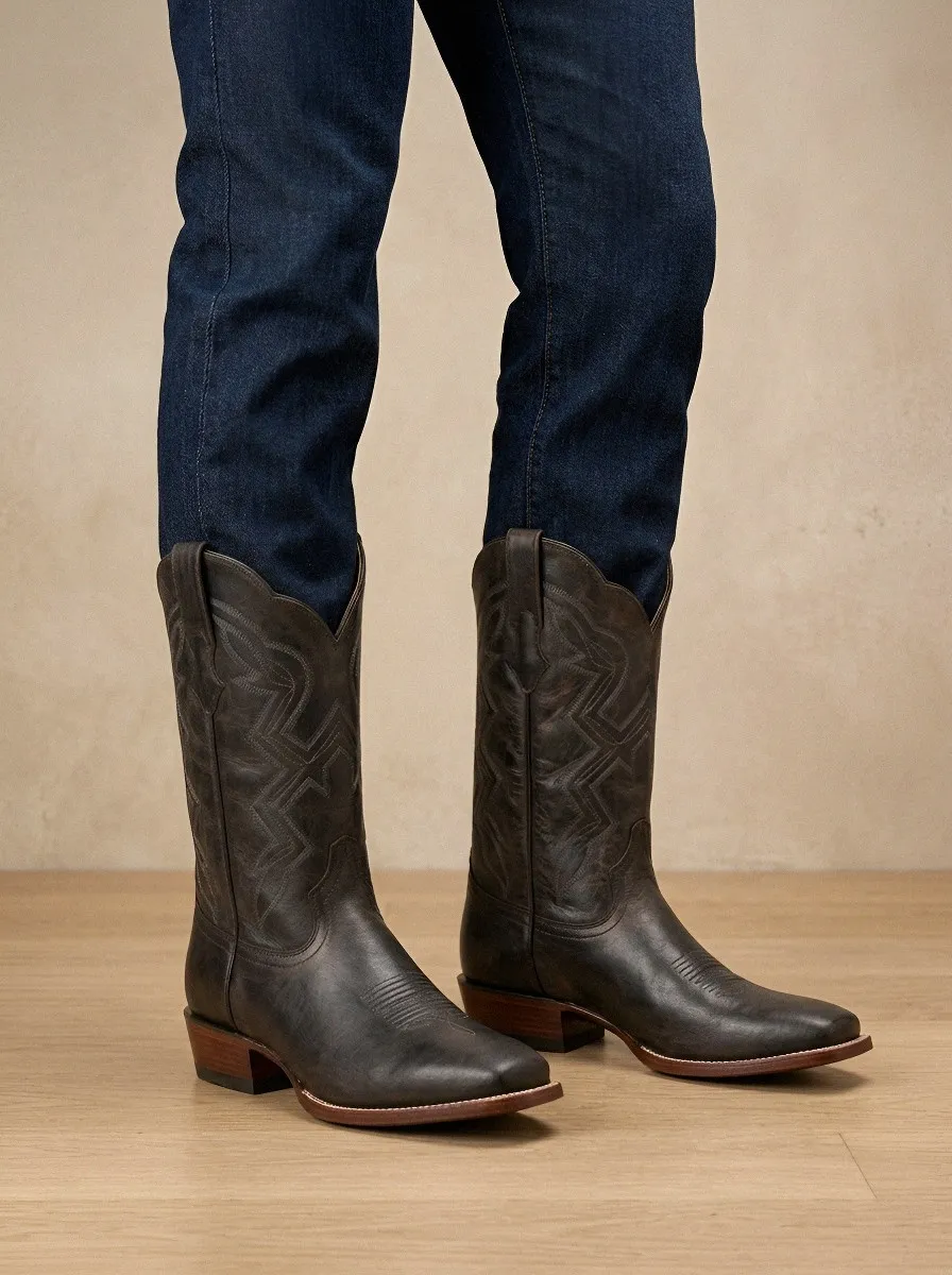 Men's Western Cowboy Distressed Embroidered Western Boots