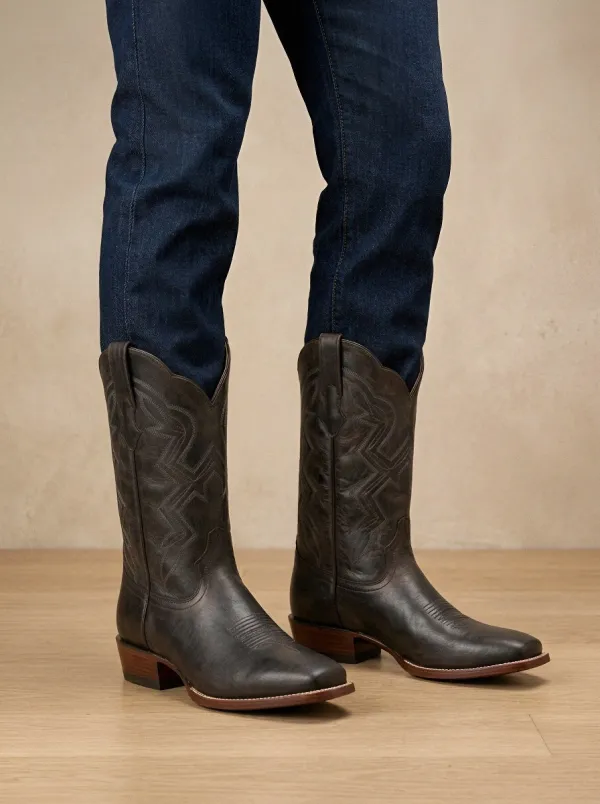 Men's Western Cowboy Distressed Embroidered Western Boots
