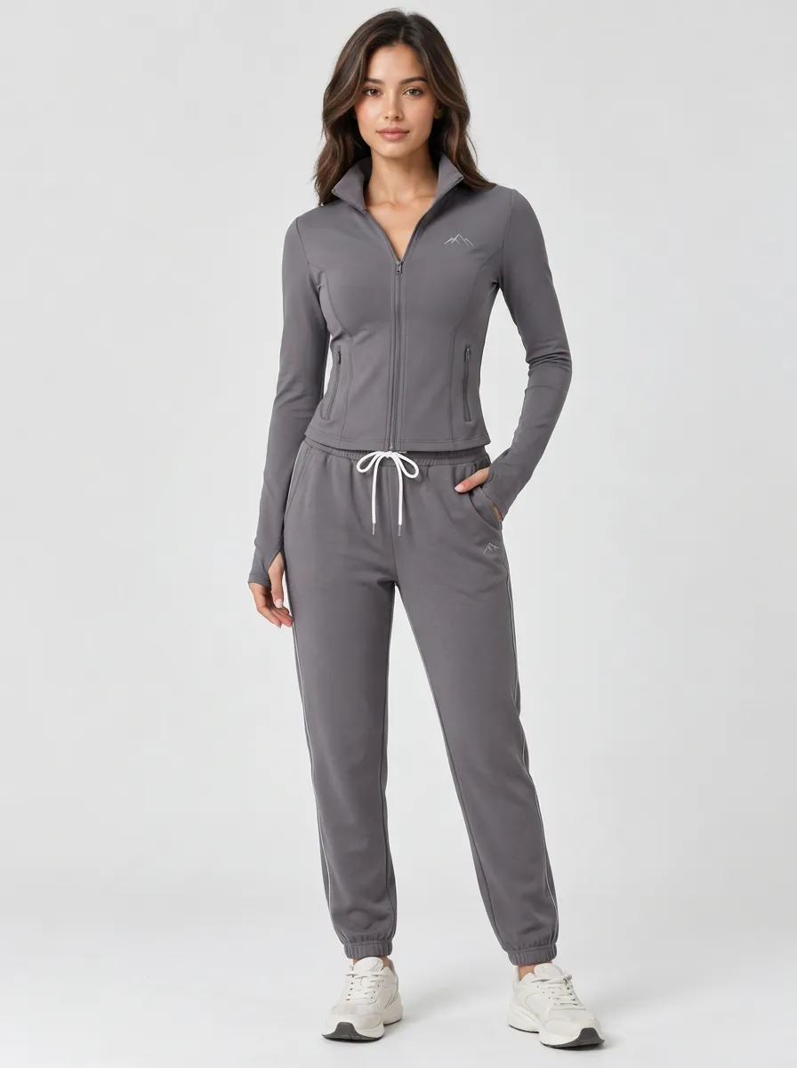 Women's Mountain Grey Zip-up Tracksuit