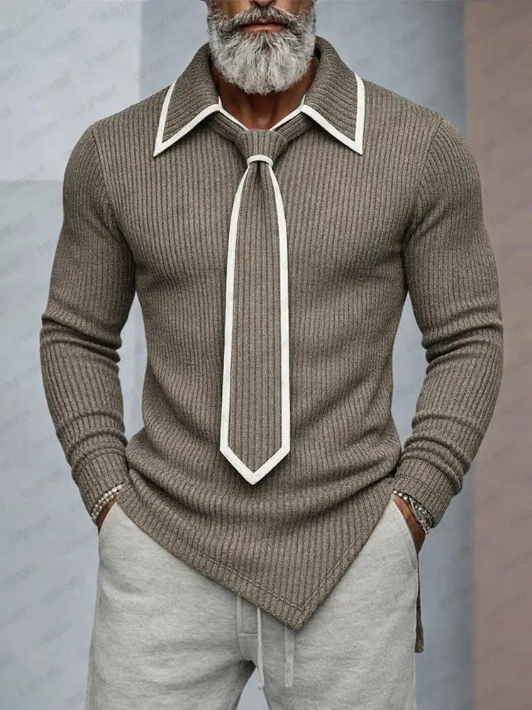 Ribbed Knit Tie Detail Sweater