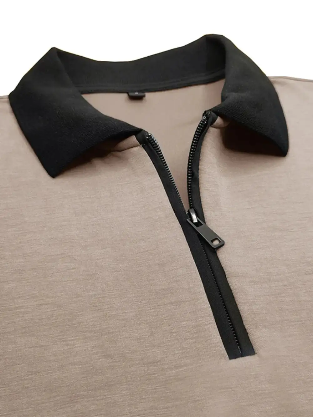 Woven Contrast Detail Collared Polo Shirt