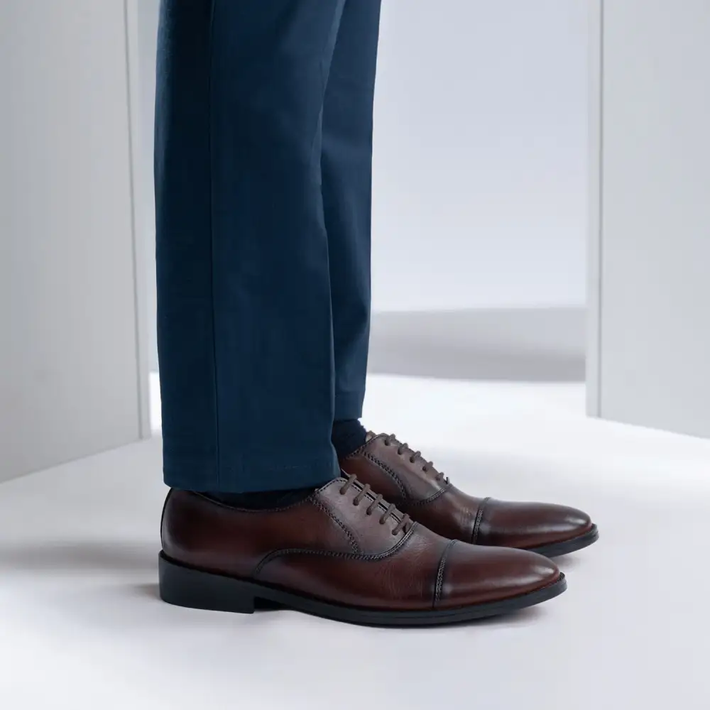 Burnished Brown Leather Loafers