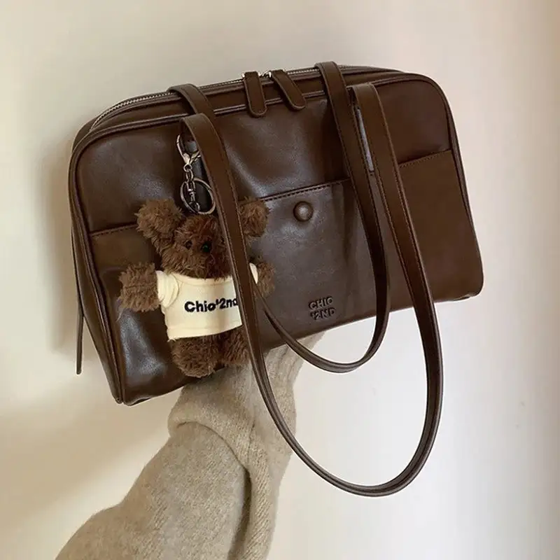 Spacious Boston Underarm Bag Retro Timeless Fashion