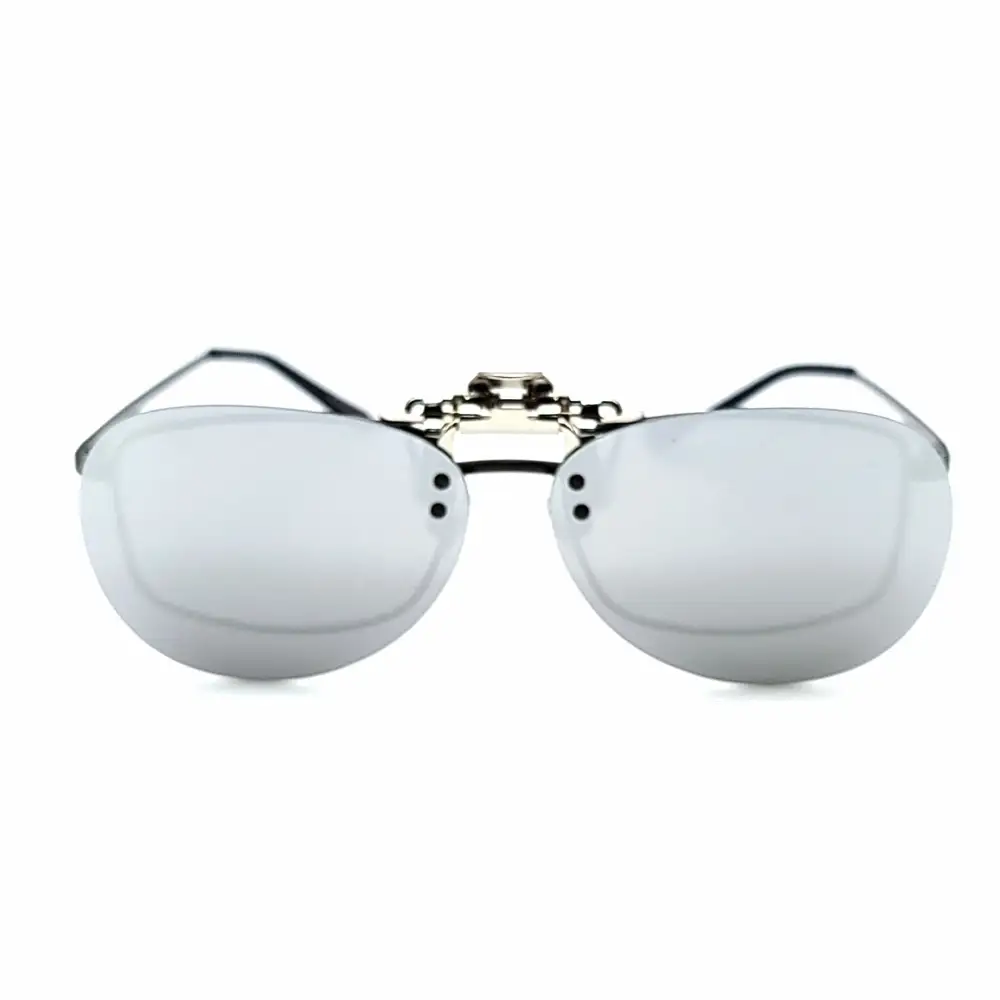 60mm Aviator Polarized Flip-Up Clip-On Sunglasses