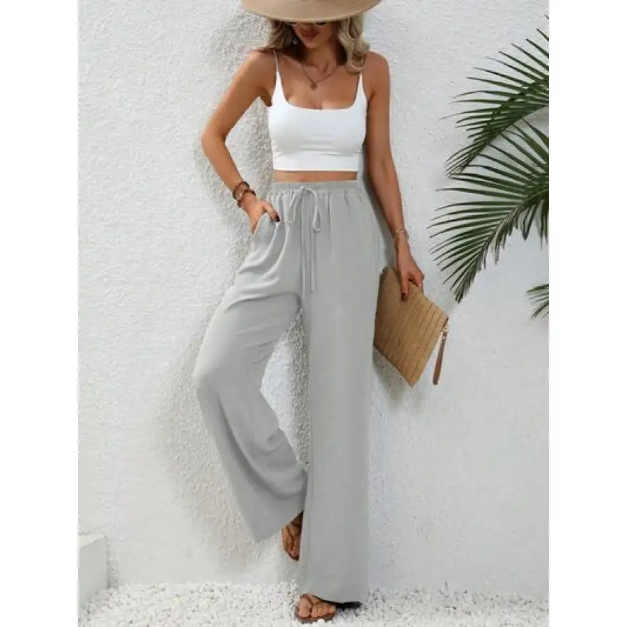 Easy Wide Leg Drawstring Pants