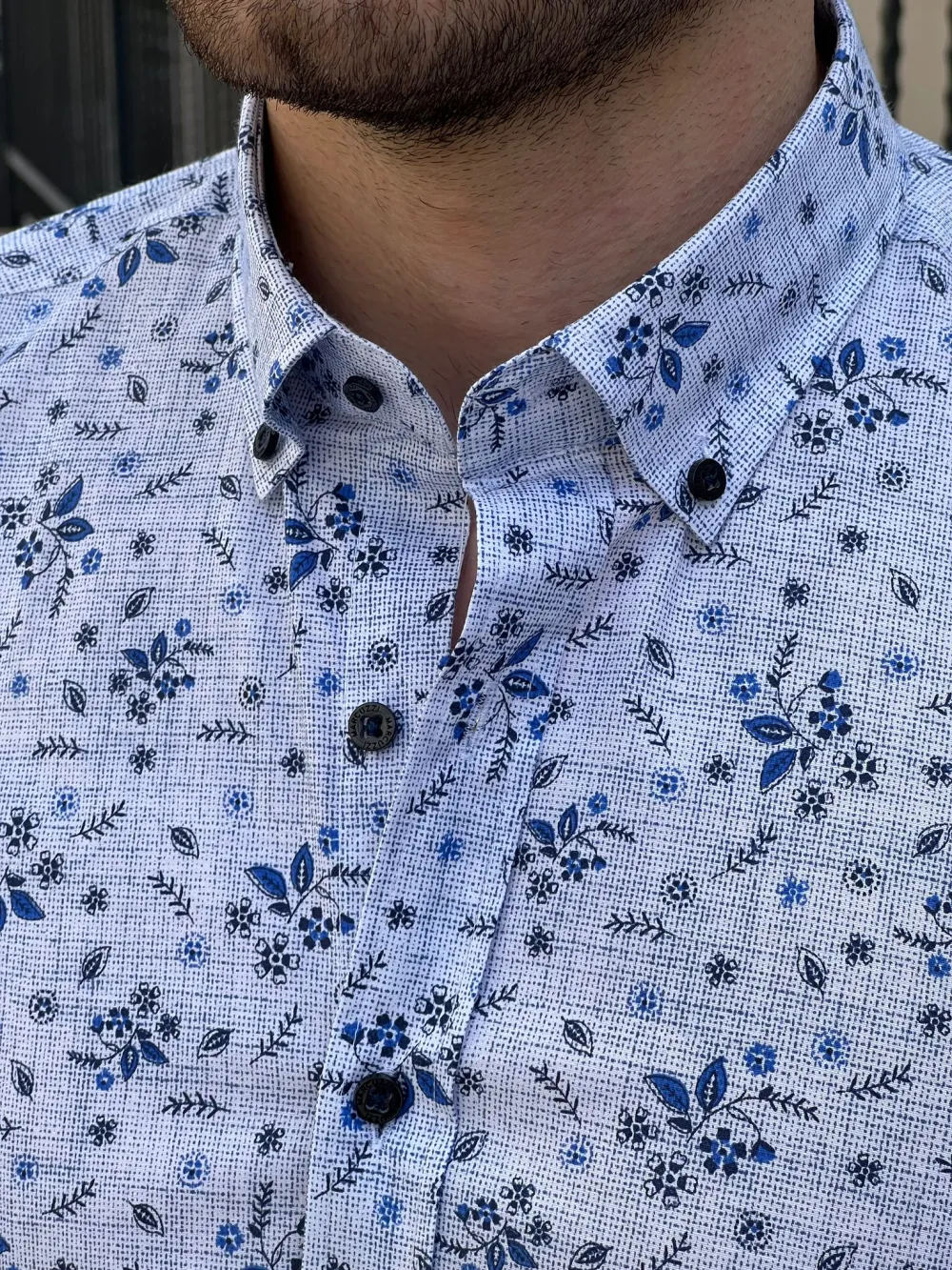 Modern Patterned Slim Fit Cotton Casual Shirt