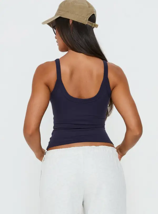 Soft Cinched Longline Scoop Neck Tank Top