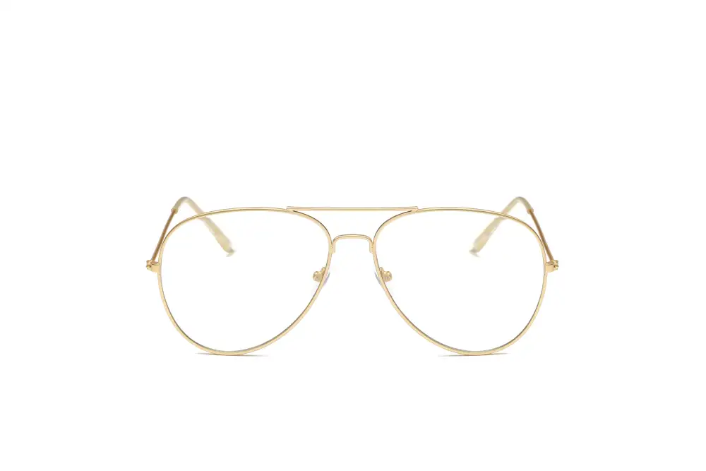 F Trendy Teardrop Aviator Clear Lens Sunglasses