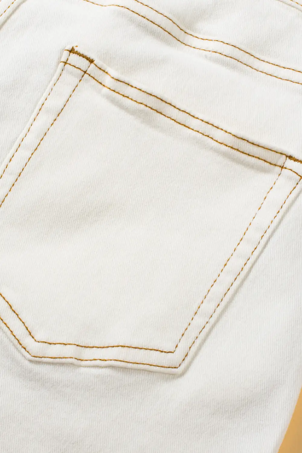 White Asymmetric Waist Design Stylish Denim
