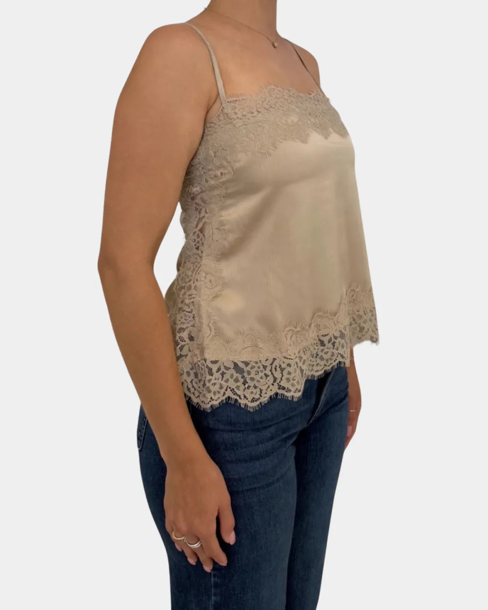 Satin Lace Trim Cami