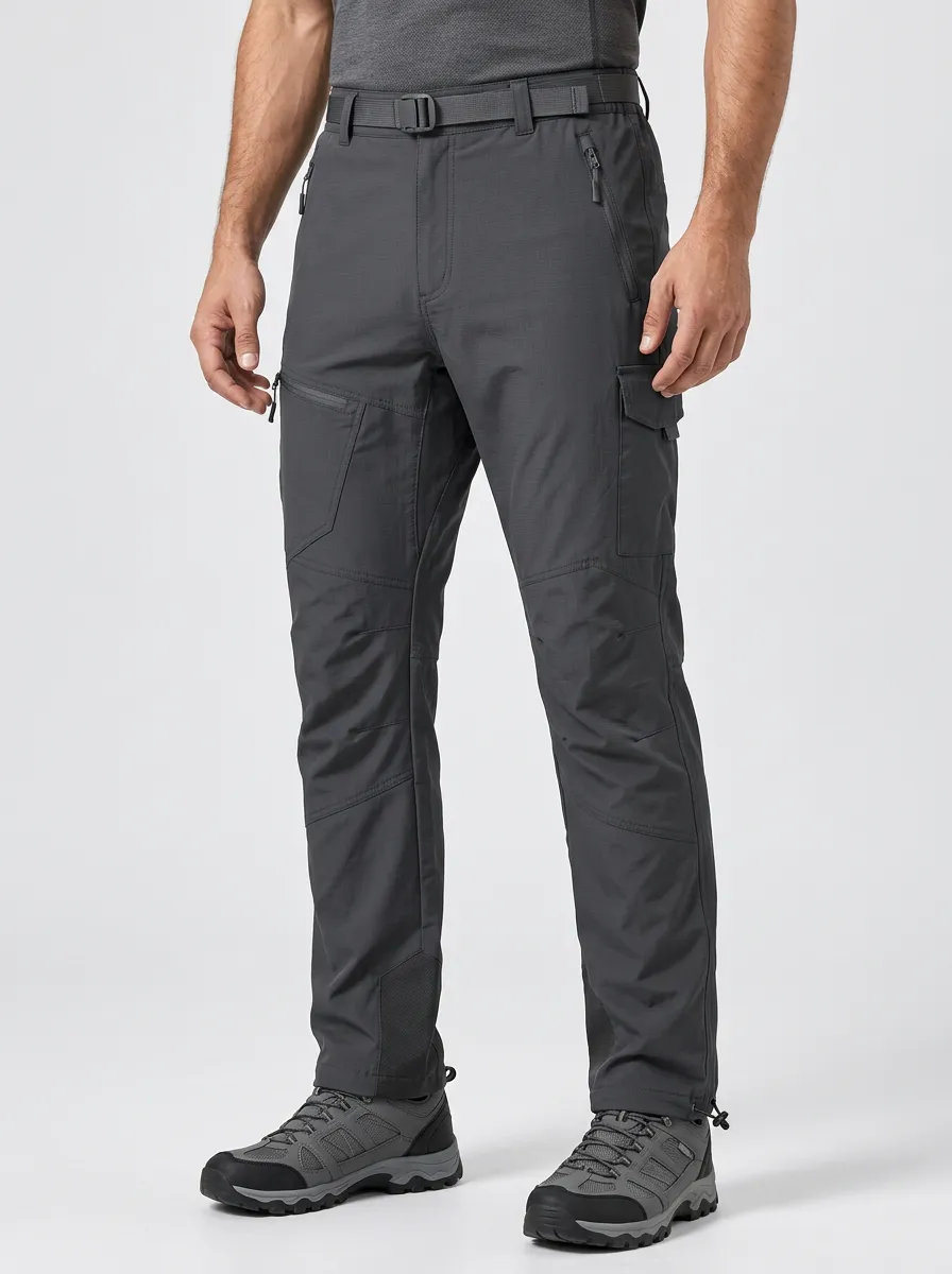 Men's Cargo Hiking Pants with Printed Mountain Print