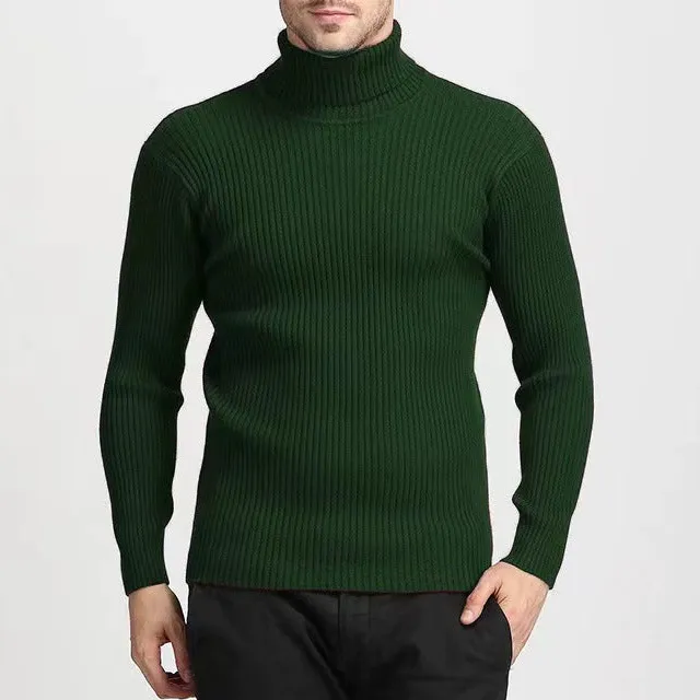 Solid Color Turtleneck Sweater