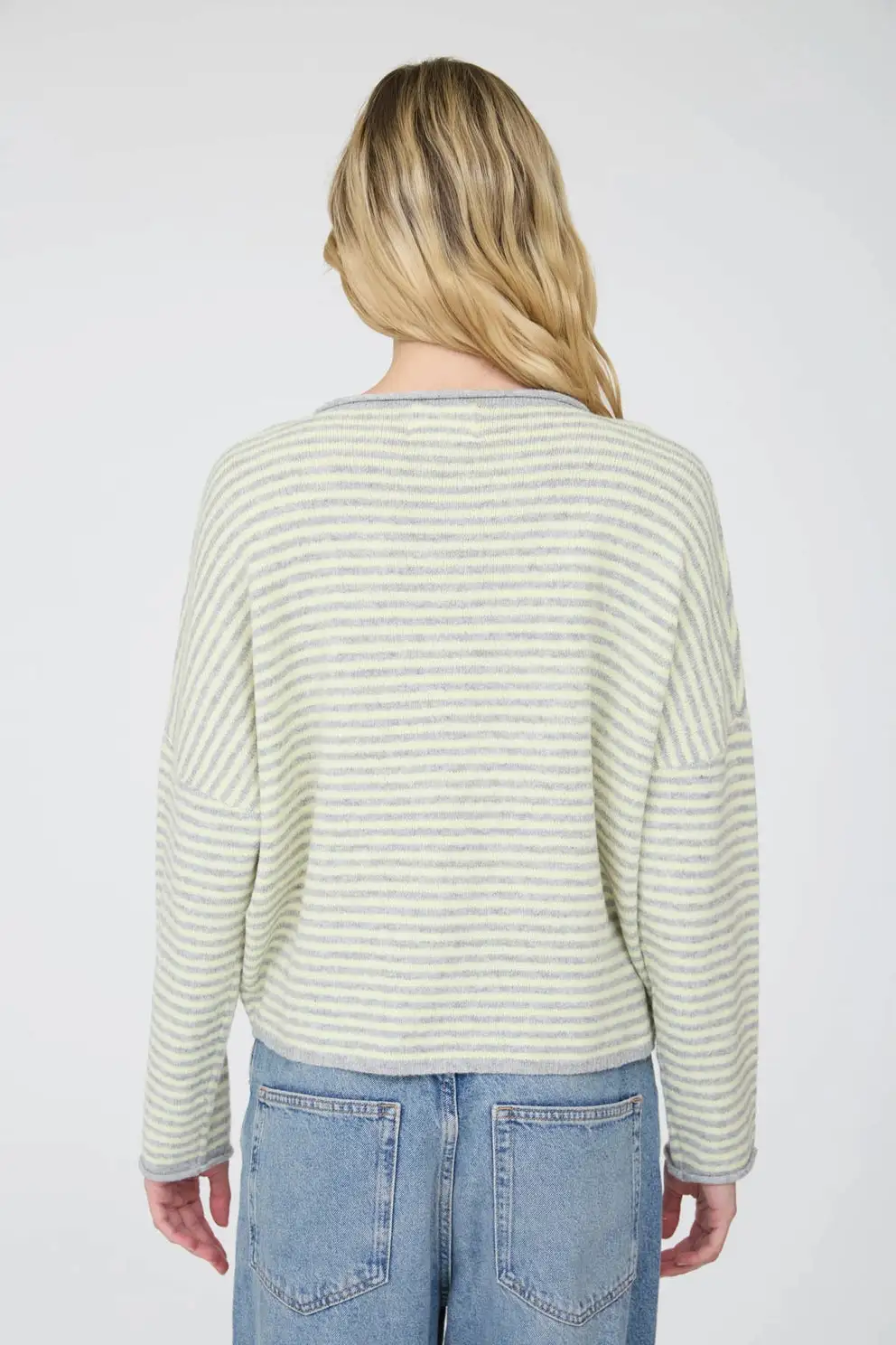 Button Front Striped Cardigan
