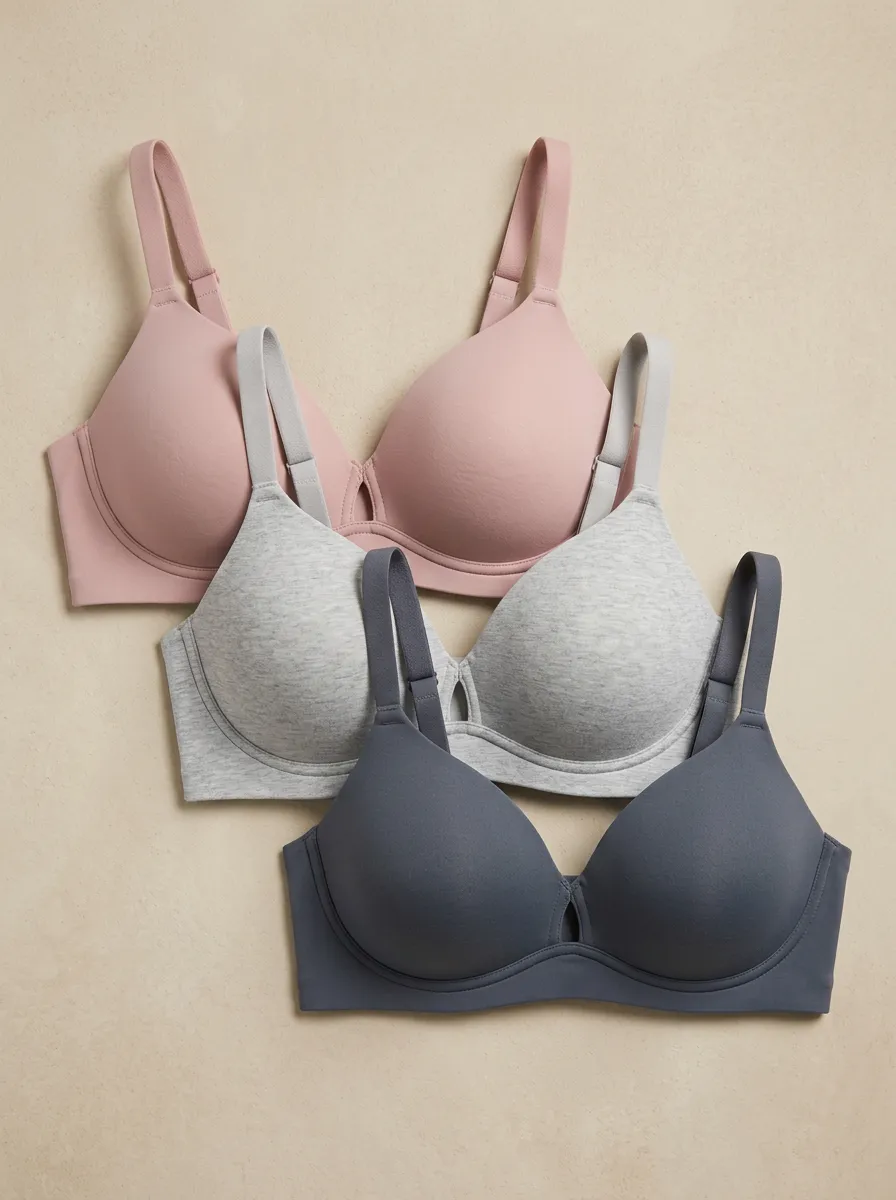 Travel-Ready Women's Three-Piece Bra Set