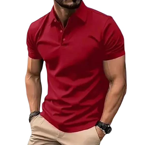 Men’s Casual Business Polo Shirts, Simple and Comfortable, Skin-Friendly Polyester Fabric with Slight Stretch