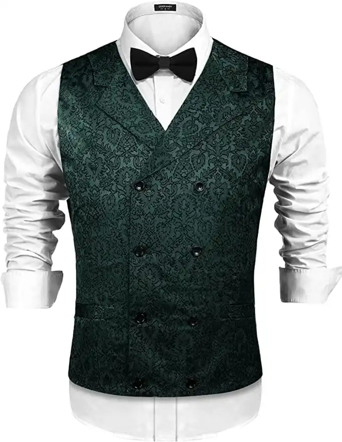 Clean Seamed V-Neck Suit Vest
