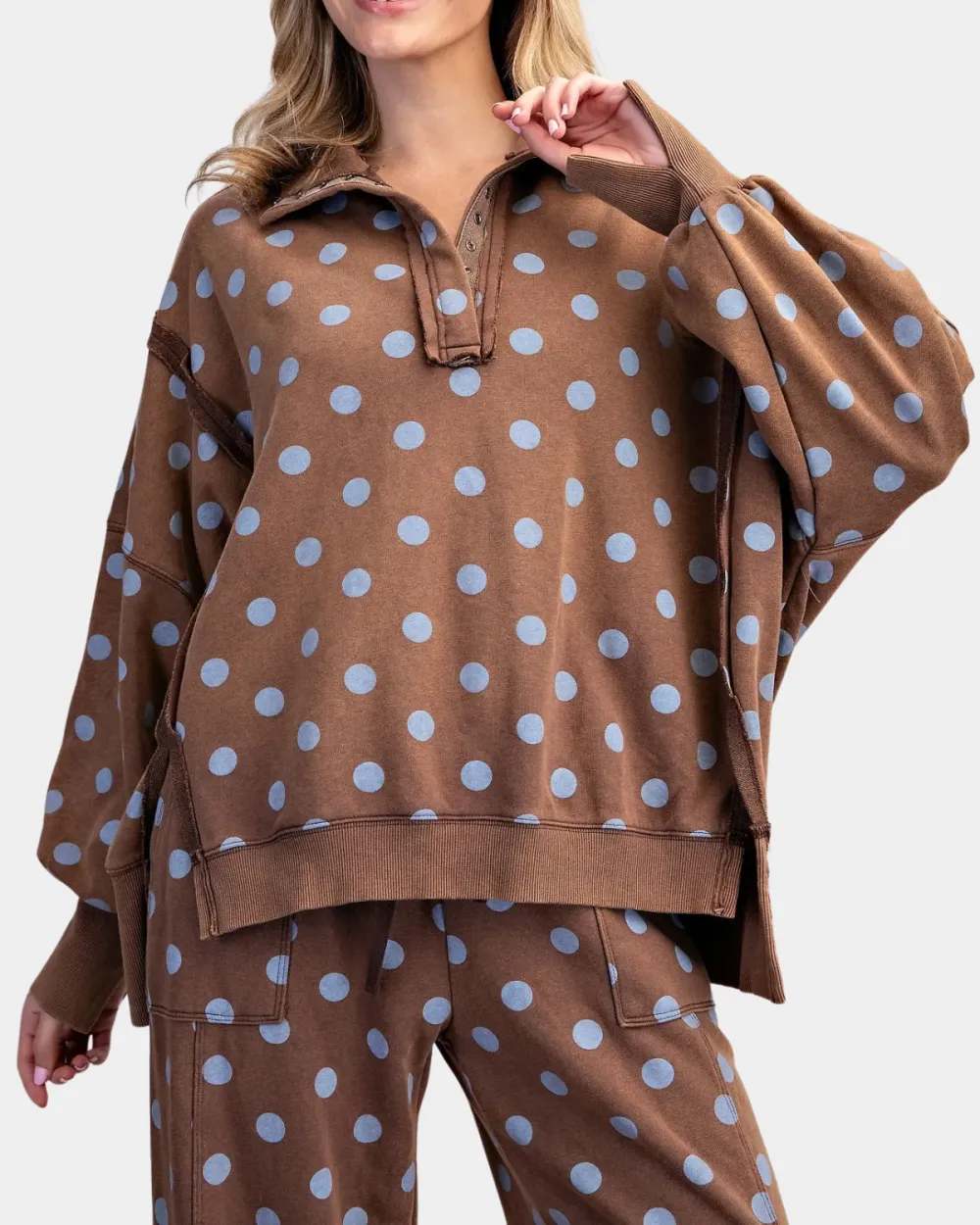 Washed Polka Dot Pullover