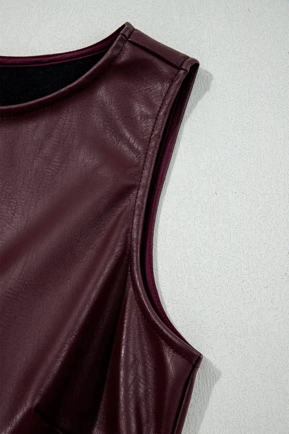 Easy Fit Faux Leather Sleeveless Mini Dress