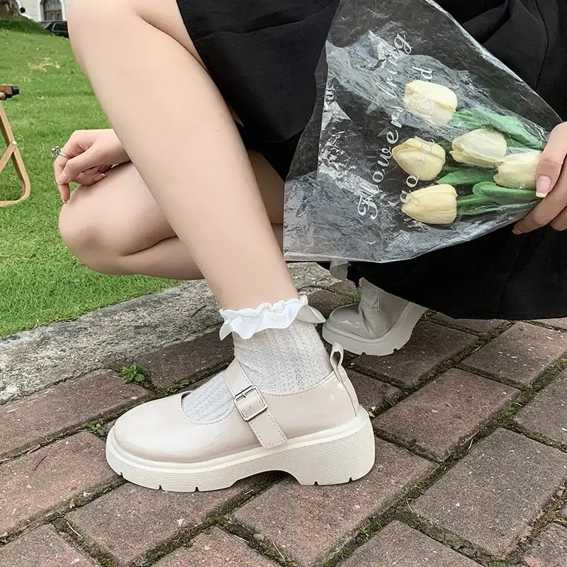 Leather Mesh Loafer Pumps