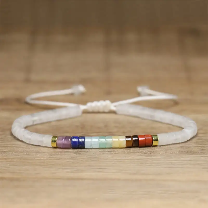 Natural Crystal Onyx Spacer Bead Bracelet