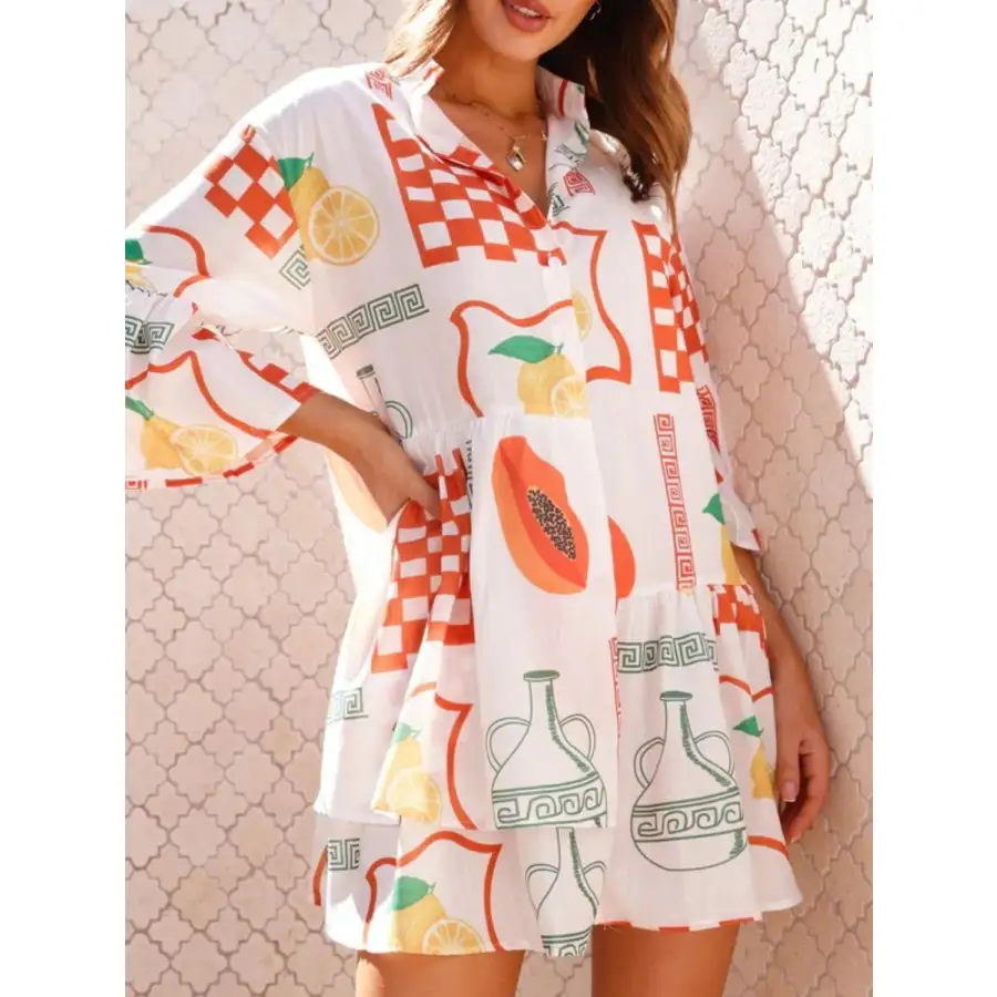 Soft Everyday Three-Quarter Sleeve Mini Dress