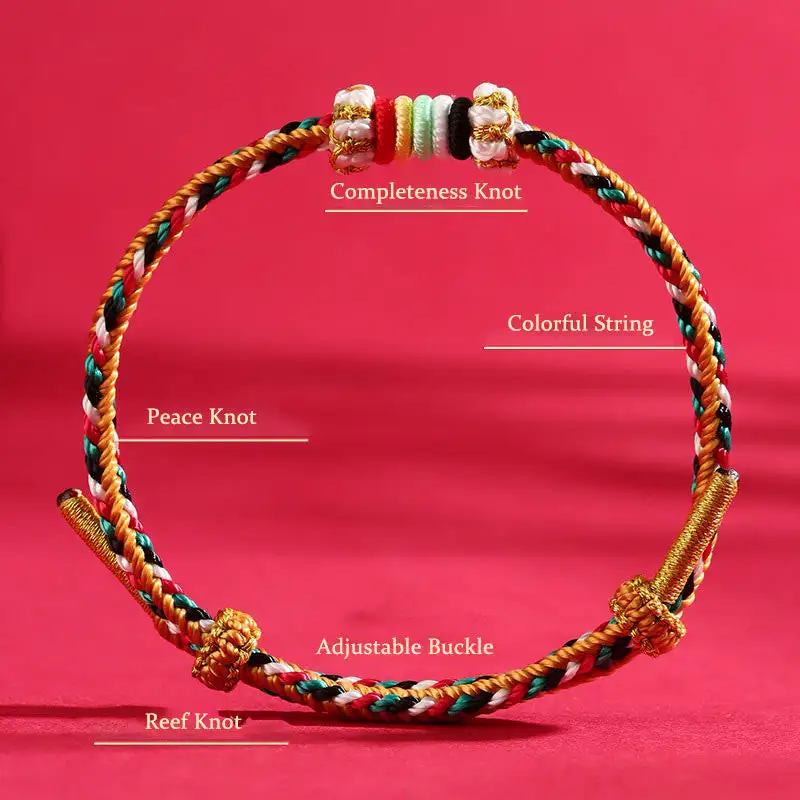 Elements String Completeness Knot Reef Knot Braid Bracelet