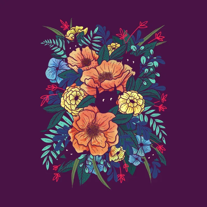 Floral Black Cat Jacket