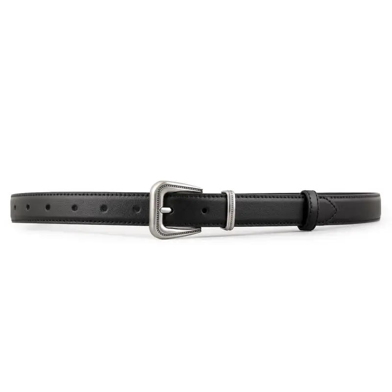 Clean Leather Belt with Buckle
