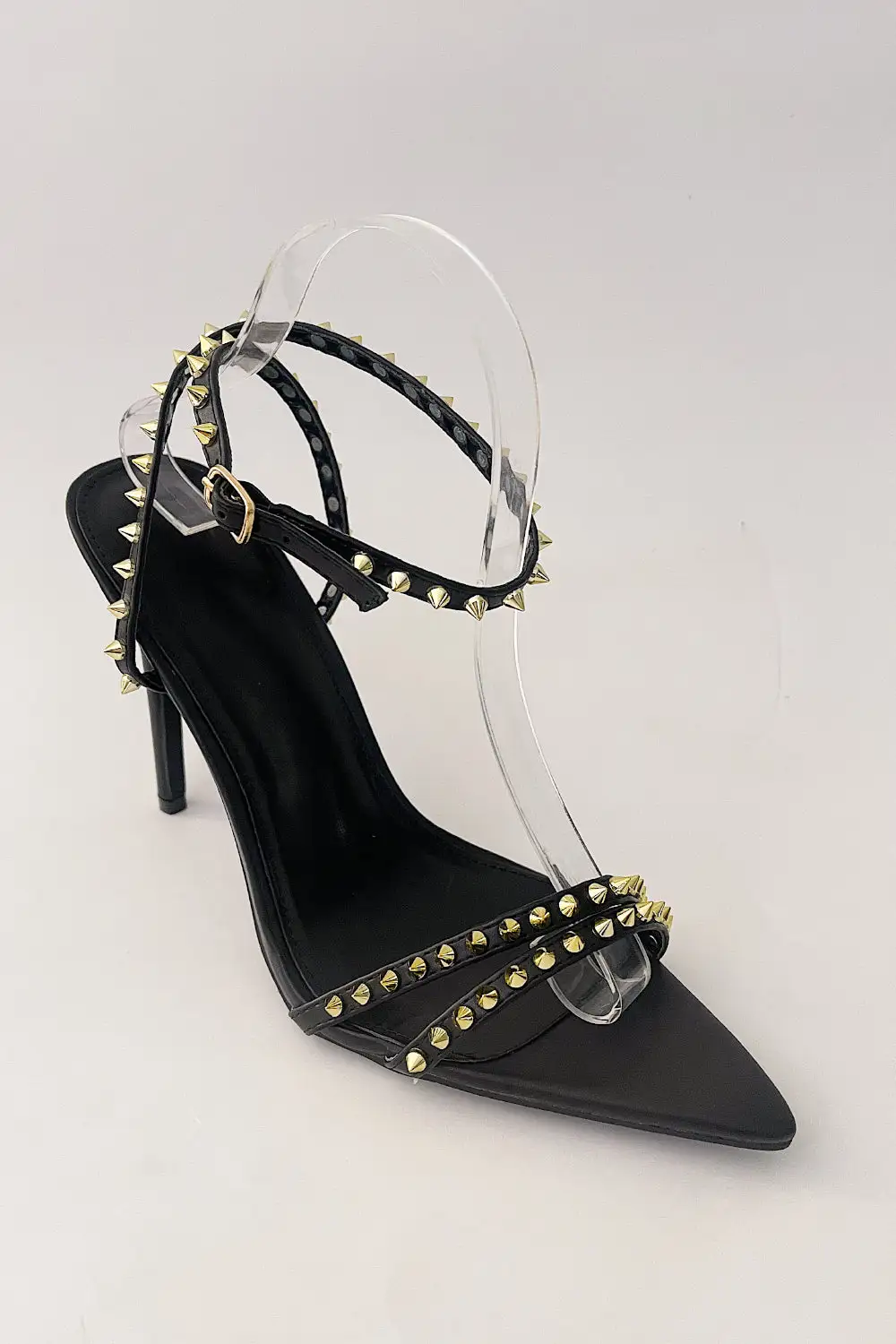 Faux Leather Studded Detail Strappy