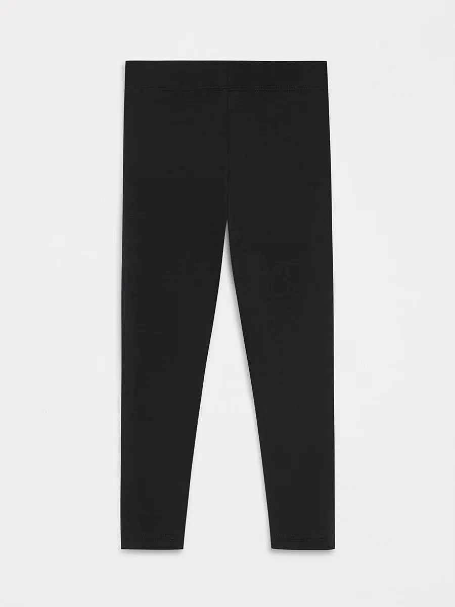 Black Cotton Rich Girls School Leggings 2 Pack