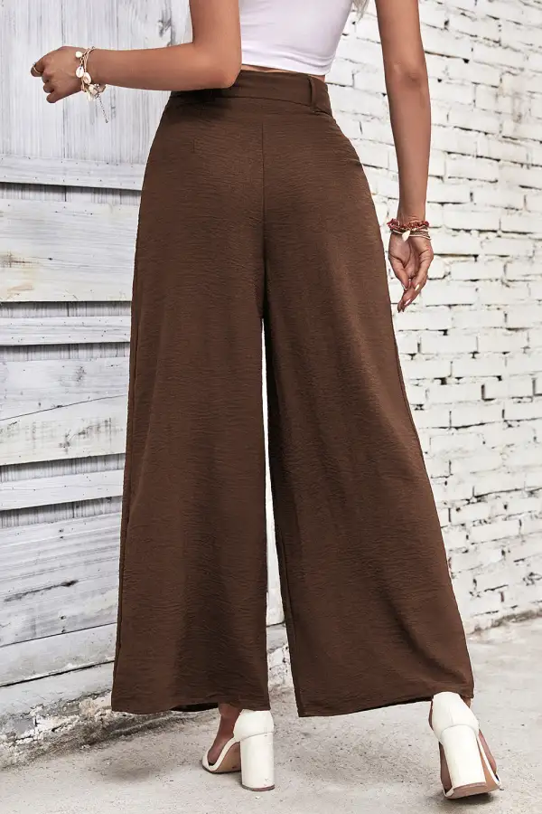 Wide Leg High Waist Ruched Versatile Pants