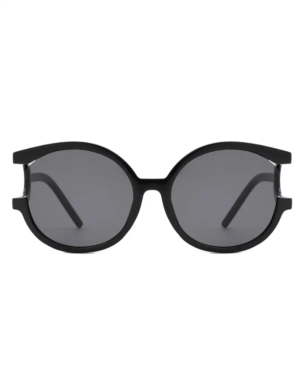 Textured Round Frame Sunglasses