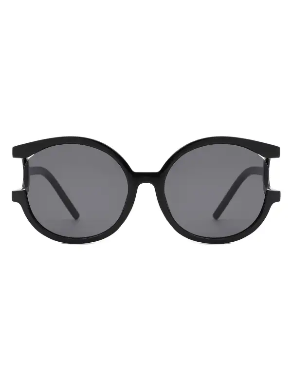 Textured Round Frame Sunglasses