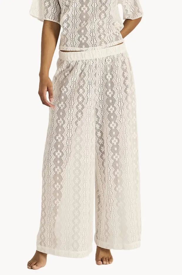 Sheer Lace Straight Leg Pants