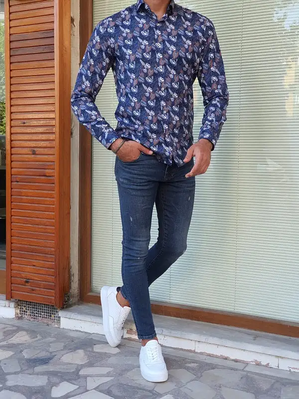 Casual Long Sleeve Slim Fit Cotton Casual Shirt